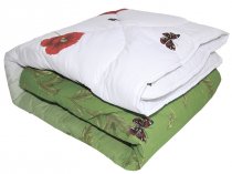 На фото Одеяло ТЕП Вовна Овечья шерсть 200х210 см Зеленое