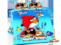 На фото Комплект постельного белья Love you Angry Birds 150х220 см 4шт Детский Голубой (СС01 )