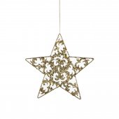 На фото Украшение декоративное Christmas House Звезда золотистая (8718861139457)