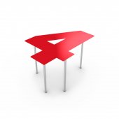 На фото Журнальный столик металлический A-table 4 красный (43020)