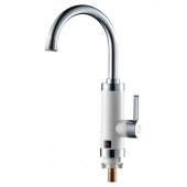 На фото Кран-водонагреватель проточный Aquatica HZ 3.0кВт 0.4-5бар для кухни гусак ухо на гайке W (HZ-6B143W