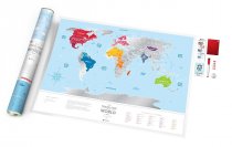 На фото Скретч-карта мира Travel Map Silver World англ (тубус)