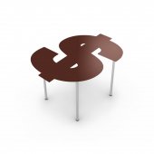 На фото Дизайнерский журнальный столик A-table $ коричневый ($8016)