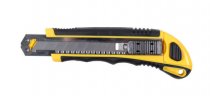 На фото Нож Sigma пластик/резина корпус лезвие 3шт 18мм автоматический замок (8211111)