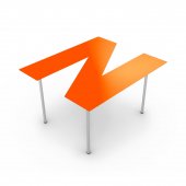 На фото Дизайнерский журнальный столик A-table N оранжевый (N2009)