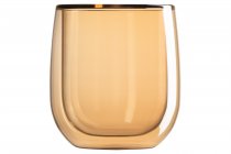 На фото Набор чашек Ardesto Golden Moon с двойными стенками  250 мл H 95 см 2 шт боросиликатное стекло AR262