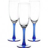 На фото Набор бокалов для шампанского Libbey Clarity 170 мл синие 3 шт (31-225-091)