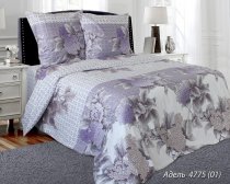 На фото Комплект постельного белья Руно Адель 200х220 см 4шт Двуспальный Фиолетовый (655.114БК_4775 Адель)