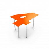 На фото Журнальный столик металлический A-table 4 оранжевый (42009)