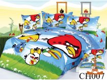 На фото Комплект постельного белья Love you Angry Birds 150х220 см 4шт Детский Голубой (CH 7)
