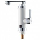 На фото Кран-водонагреватель проточный Aquatica HZ 3.0кВт 0.4-5бар для кухни гусак прямой на гайке W(HZ-6B24