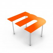 На фото Авторский журнальный столик A-table m оранжевый (mm2009)