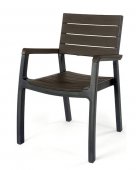 На фото Стул пластиковый Keter Harmony armchair черно-коричневый (7290106925748)