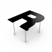 На фото Дизайнерский журнальный столик A-table R черный (R9005)