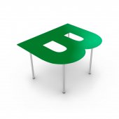 На фото Дизайнерский журнальный столик A-table B зеленый (B6029)