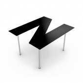 На фото Дизайнерский журнальный столик A-table N черный (N9005)