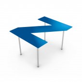 На фото Дизайнерский журнальный столик A-table Z синий (Z5017)