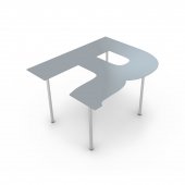 На фото Дизайнерский журнальный столик A-table R серый (R7040)